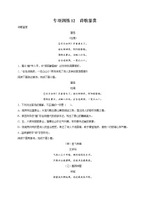 专项训练12：诗歌鉴赏 期末专项复习作业 初中语文人教部编版七年级下册（2022年）