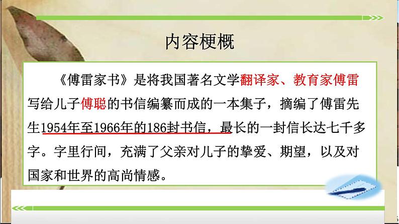 中考语文名著复习---名著导读《傅雷家书》:选择性阅读课件PPT第5页