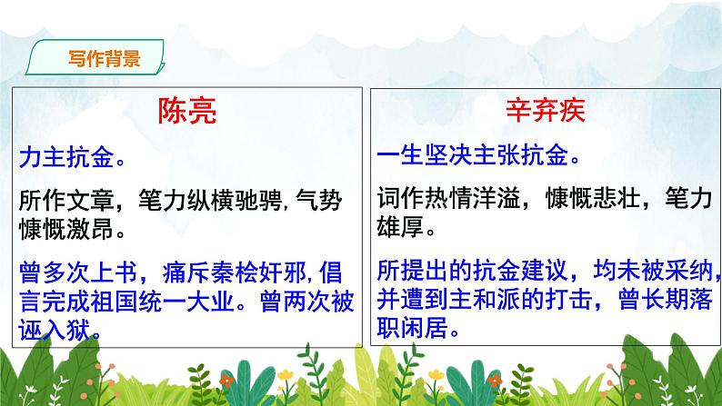 第三单元《破阵子·为陈同甫赋壮词以寄之》精品课件1 初中语文人教部编版(五四制)九年级下册(2022)05