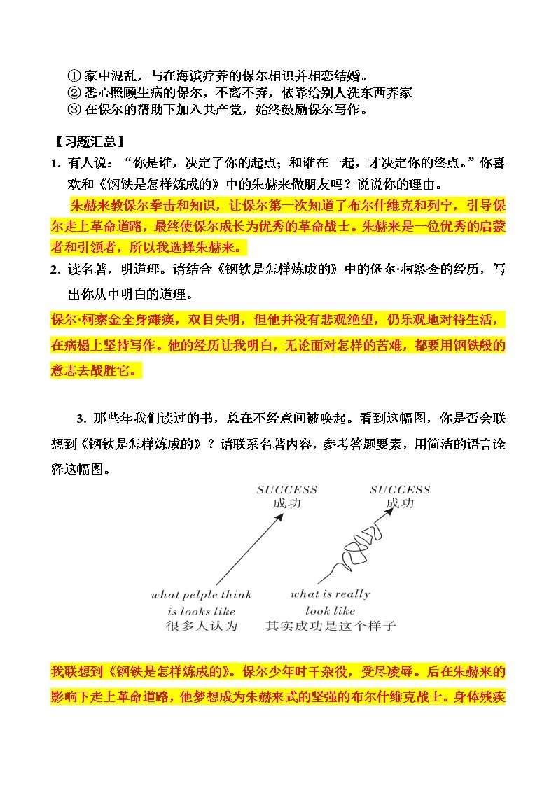 名著复习：《钢铁是怎样炼成的》知识点梳理03