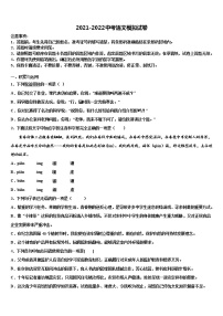 2021-2022学年浙江省绍兴市越城区重点中学中考语文模拟预测试卷含解析