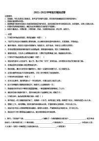 2022年黑龙江省齐齐哈尔市昂溪区中考二模语文试题含解析