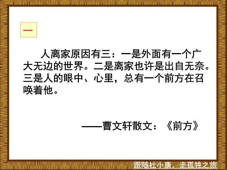 初中语文 人教课标版(部编)九年级上册 16 孤独之旅 九上《孤独之旅》课件04