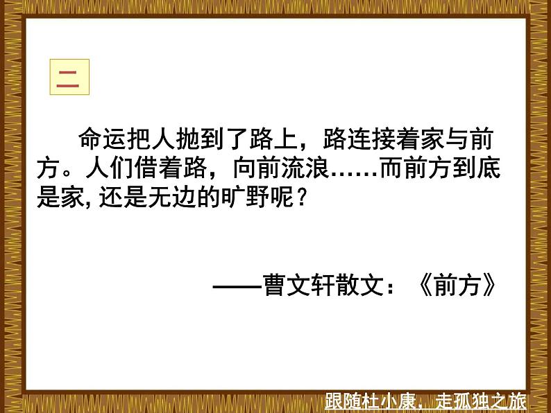 初中语文 人教课标版(部编)九年级上册 16 孤独之旅 九上《孤独之旅》课件07