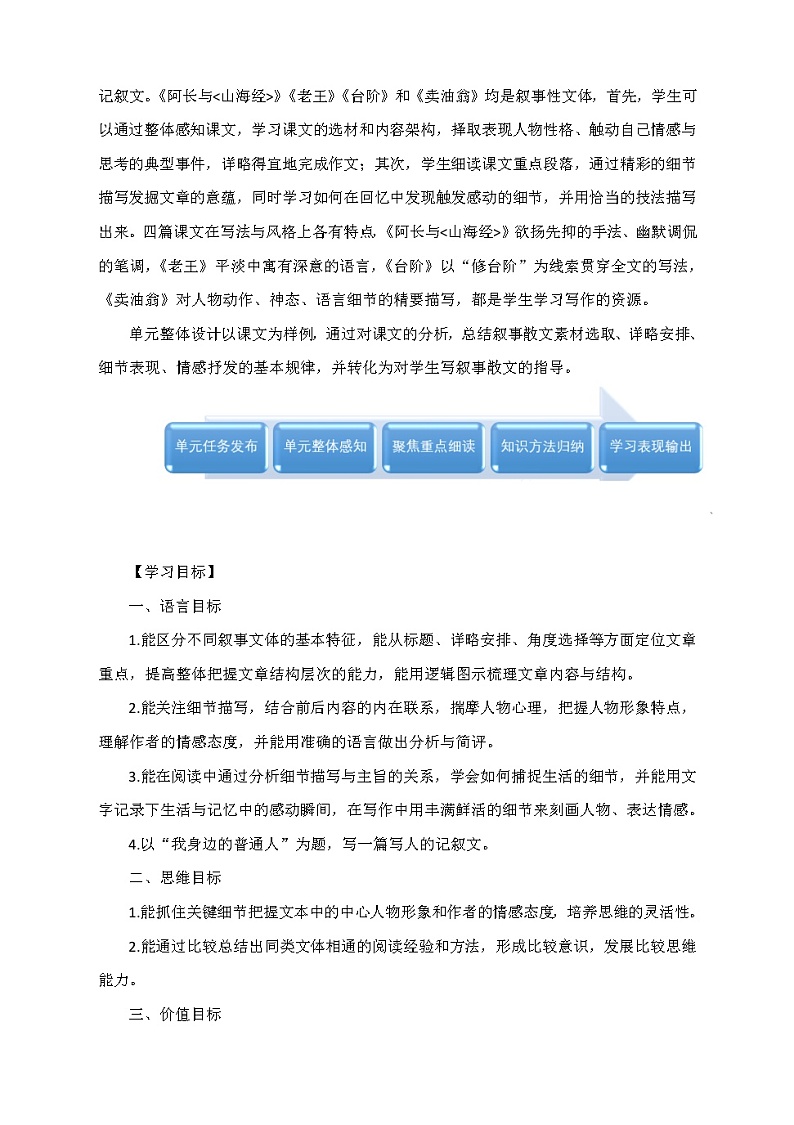 第三单元整体教学设计2021-2022学年部编版语文七年级下册02