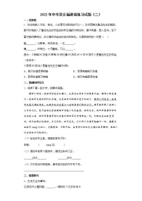 2022年中考语文福建省练习试题(二)