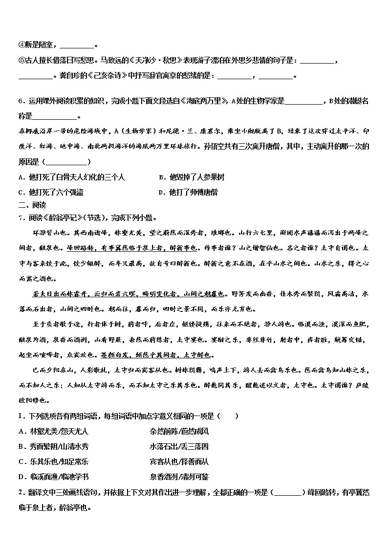 臨沂市2021-2022學(xué)年中考語文最后沖刺模擬試卷含解析第2頁