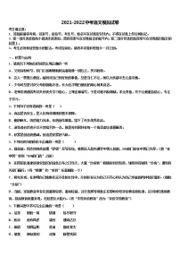 上海市松江區(qū)2021-2022學(xué)年中考語(yǔ)文仿真試卷含解析