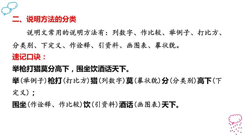 说明方法的判定、作用及答题模板课件2022年中考语文三轮复习06