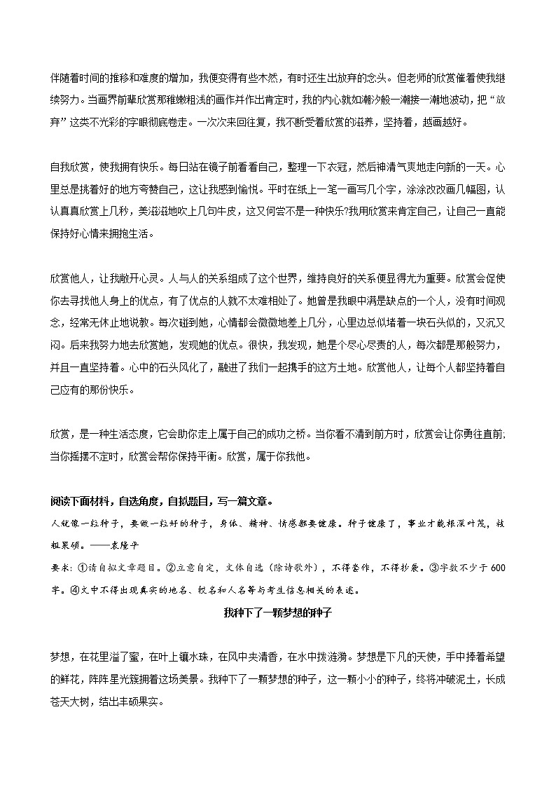 材料类作文写作方法整理-2022年中考语文高分作文写作方法指南+真题范文演练第3页