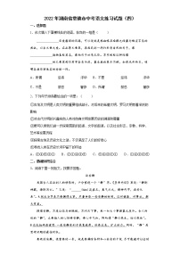 2022年湖南省常德市中考语文练习试题（四）