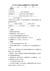 2022年广东省汕头市潮阳区中考二模语文试题(word版含答案)