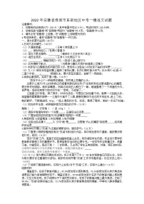 2022年安徽省淮南市东部地区中考一模语文试题（含答案）