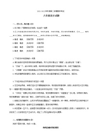 湖北省武汉市汉阳区2021-2022学年八年级下学期期中考试语文试题（含答案）