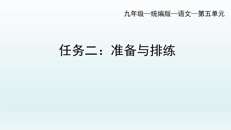 第五单元任务二:准备与排练课件(共33页)2021-2022学年部编版语文九年级下册第1页