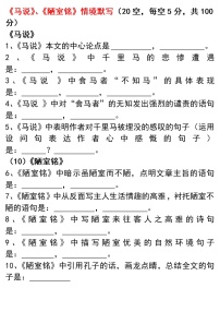 初中语文背诵篇目---情境默写7（《马说》《陋室铭》）
