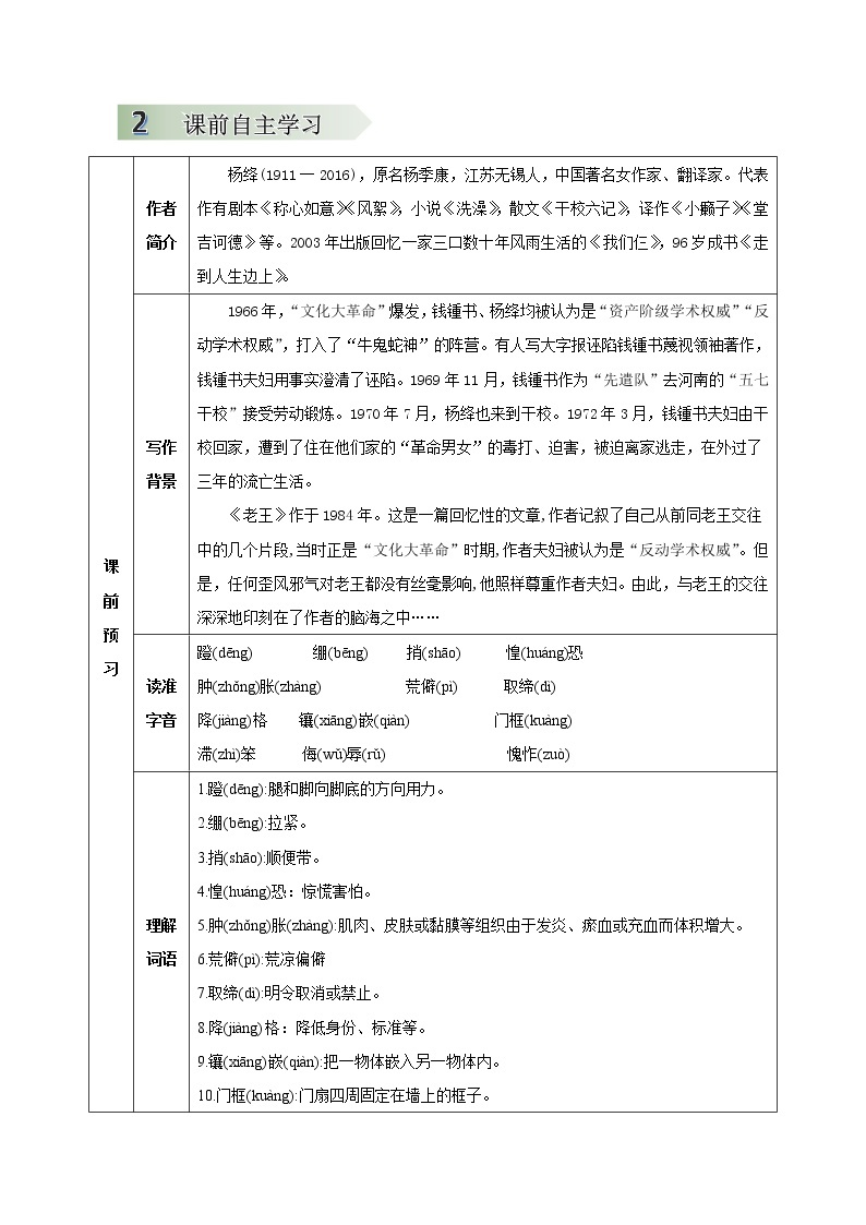 专题14++老王-2021-2022学年七年级语文下学期精品课件+教学设计02