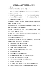 部编版语文七年级下册暑假作业（十七）