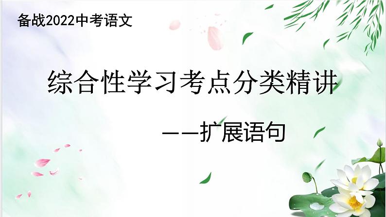专题15扩展语句-备战2022年中考语文综合性学习考点分类精讲精练第1页