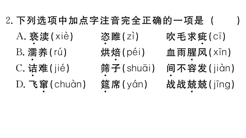 部编版初中语文九年级下册《专题一【字音,字形】》课件第4页