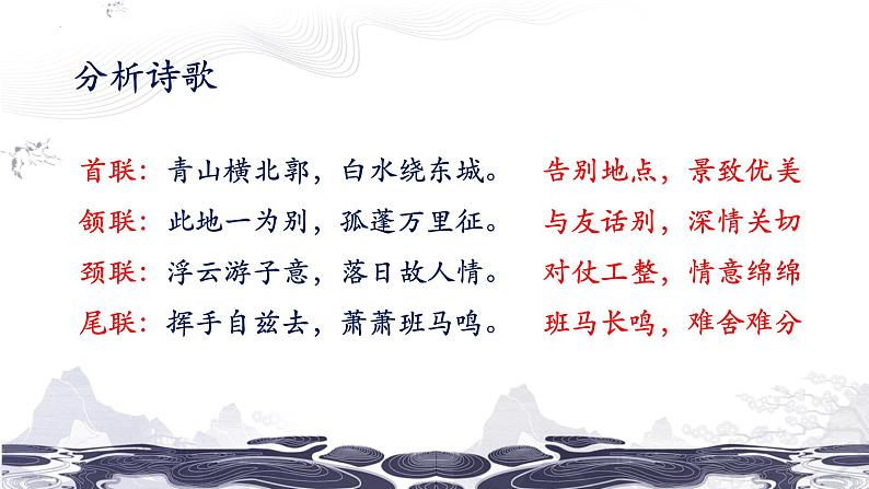 第六单元课外古诗词诵读《送友人》课件(24张PPT)2021-2022学年部编版语文八年级下册第7页