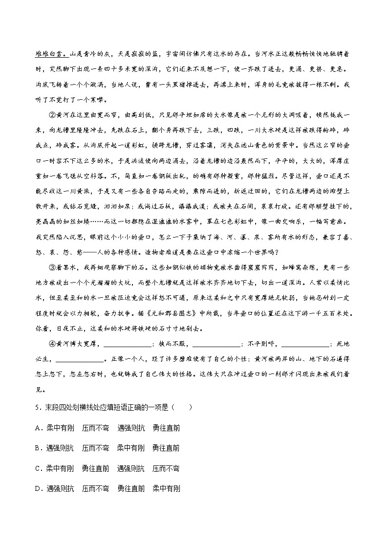 专题09 课文理解与检测-八年级语文下学期期末专项复习(部编版)(试卷)第2页