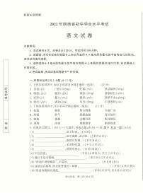 2022年陕西省中考语文真题 含答案