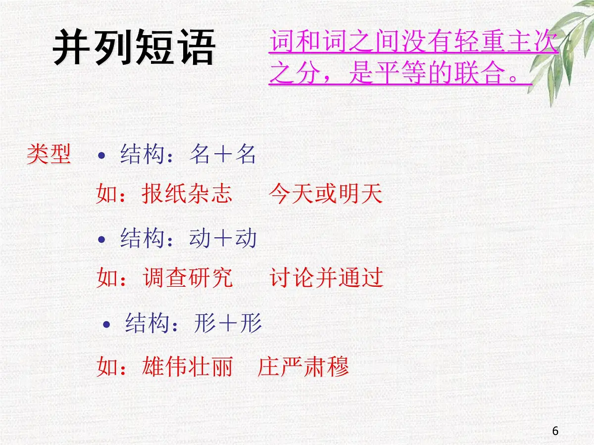 短语类型 七年级下册语文期末复习 课件第6页