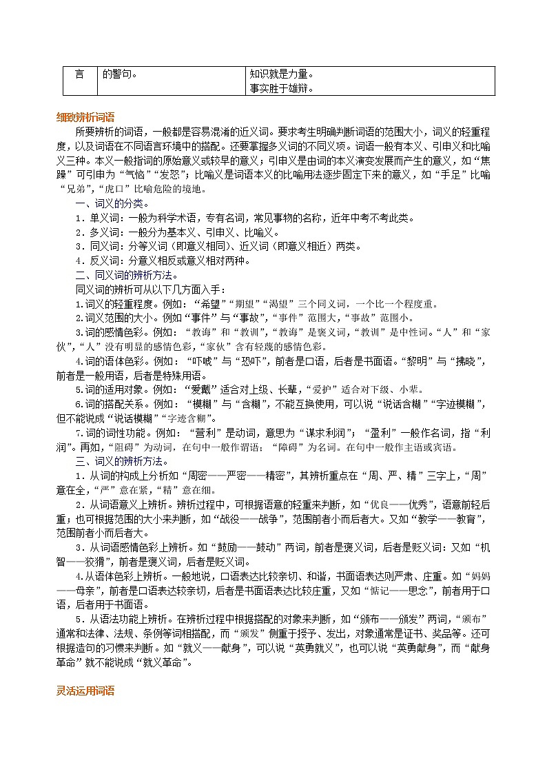 中考语文总复习——词语的理解与运用 知识讲解第3页