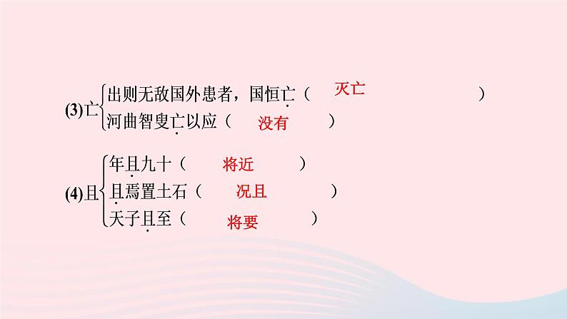 人教版八年级语文上册期末专题复习6文言文基础训练作业课件07