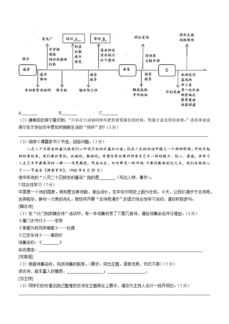 重庆市綦江区2021-2022学年八年级下学期期末语文试题(word版含答案)02