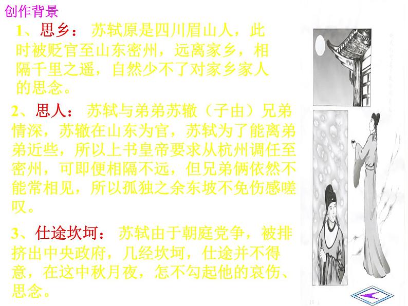 部编版九年级语文上册13.诗词三首-《水调歌头(明月几时有)》课件2第2页