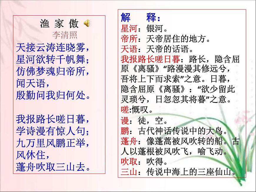 部編版八年級(jí)語(yǔ)文上冊(cè)-26.詩(shī)詞五首-《漁家傲（天接云濤連曉霧）》課件3第8頁(yè)