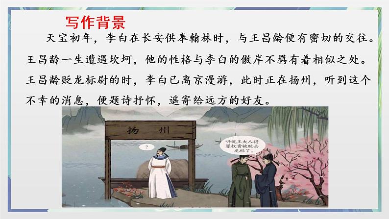 第4课《古代诗歌四首——闻王昌龄左迁龙标遥有此寄》课件(共27张PPT)2022—2023学年部编版语文七年级上册第4页