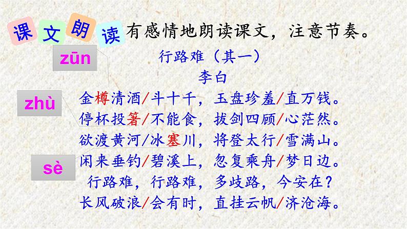 14 诗词三首-行路难(其一) 课时课件 初中语文人教部编版九年级上册07