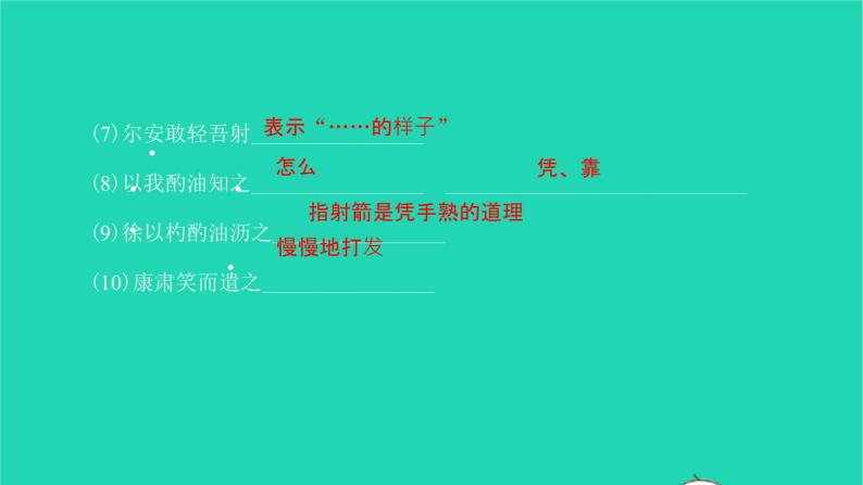 2022部编版语文七年级下册第三单元13卖油翁习题课件08