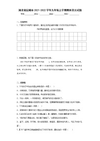 湖北省宜城市2021-2022学年九年级上学期期末语文试题(word版含答案)