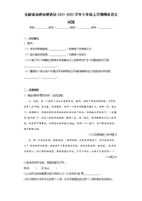 安徽省合肥市肥西县2021-2022学年七年级上学期期末语文试题(含答案)