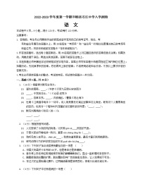 广东省梅州市丰顺县石江中学2022-2023学年九年级上学期开学考试语文试卷（Word版含答案）