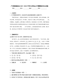 广西防城港市2021-2022学年九年级上学期期末语文试题(含答案)