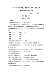 初中语文人教部编版九年级上册15 故乡综合训练题