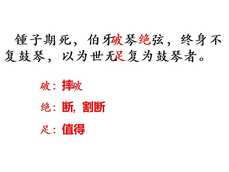人教部编版六年级上册《伯牙鼓琴》教学课件07