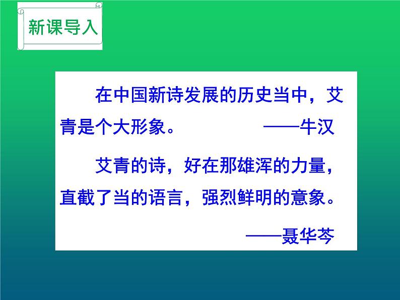 人教部编版九年级上册名著导读《艾青诗选》课件第2页