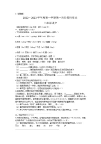 陕西省韩城市新城区2022-2023学年七年级上学期第一阶段性作业语文试题(含答案)