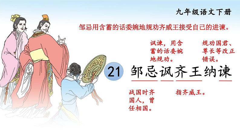 部编版初中语文九年级下册 第六单元 21 邹忌讽齐王纳谏【考点精讲版】 PPT课件03