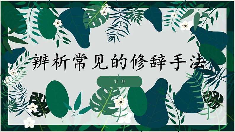 2023届人教部编版语文中考记叙文阅读复习课件:修辞手法梳理01