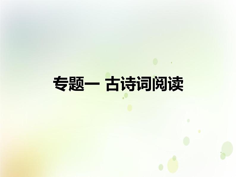 中考语文复习专题阅读第二部分古诗文阅读与积累专题一古诗词阅读课件02