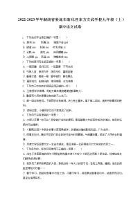 2022-2023学年湖南省娄底市新化县东方文武学校九年级(上)期中语文试卷(含答案解析)
