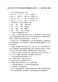 2022-2023学年江苏省常州市溧阳市九年级（上）期中语文试卷（含答案解析）