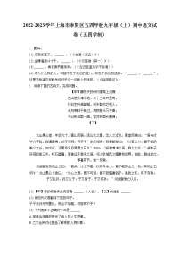 2022-2023学年上海市奉贤区五四学校九年级（上）期中语文试卷（五四学制）（含答案解析）